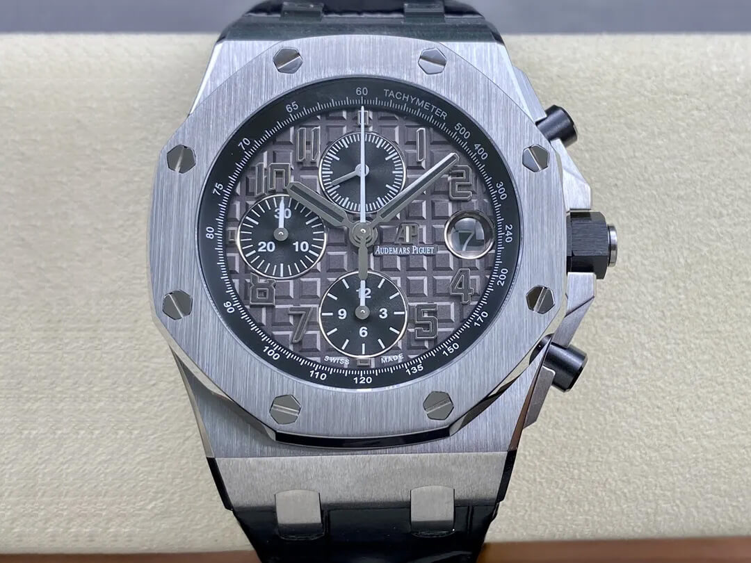 0-10-1 Replica Audemars Piguet Royal Oak Offshore 26470 APF Factory Black Leather Strap - Image 1