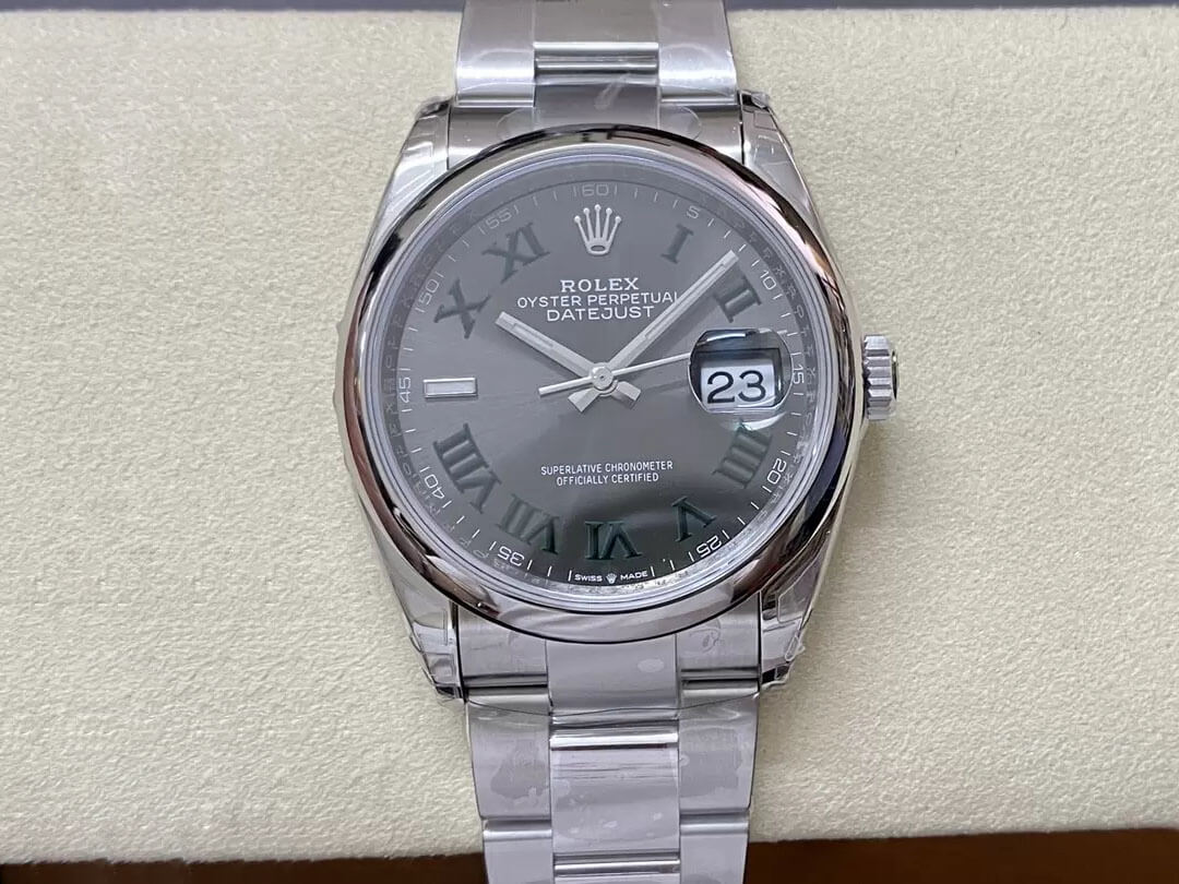 0-125-1 Replica Rolex Datejust M126200-0018 36MM VS Factory Stainless Steel Gray Dial - Image 1