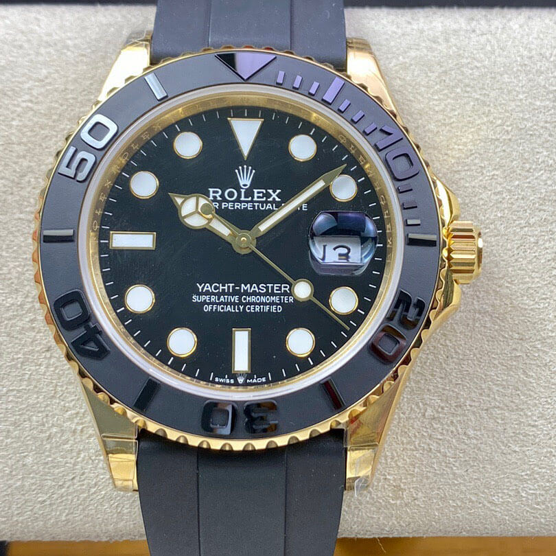 0-14 Replica Rolex Yacht Master M226658-0001 42MM OW Factory Black Rubber Strap - Image 1