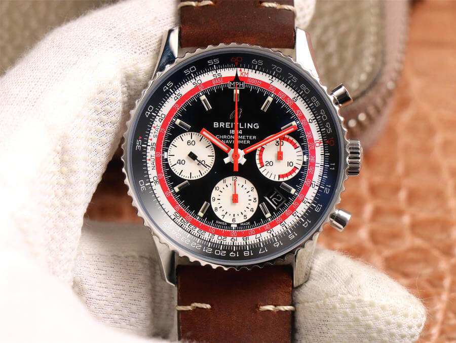 0-140-1 Replica Breitling Navitimer AB01211B1B1X1 V9 Factory Brown Strap - Image 1