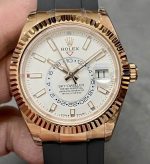 Replica Rolex Sky Dweller M326235-0004 Noob Factory Black Rubber Strap