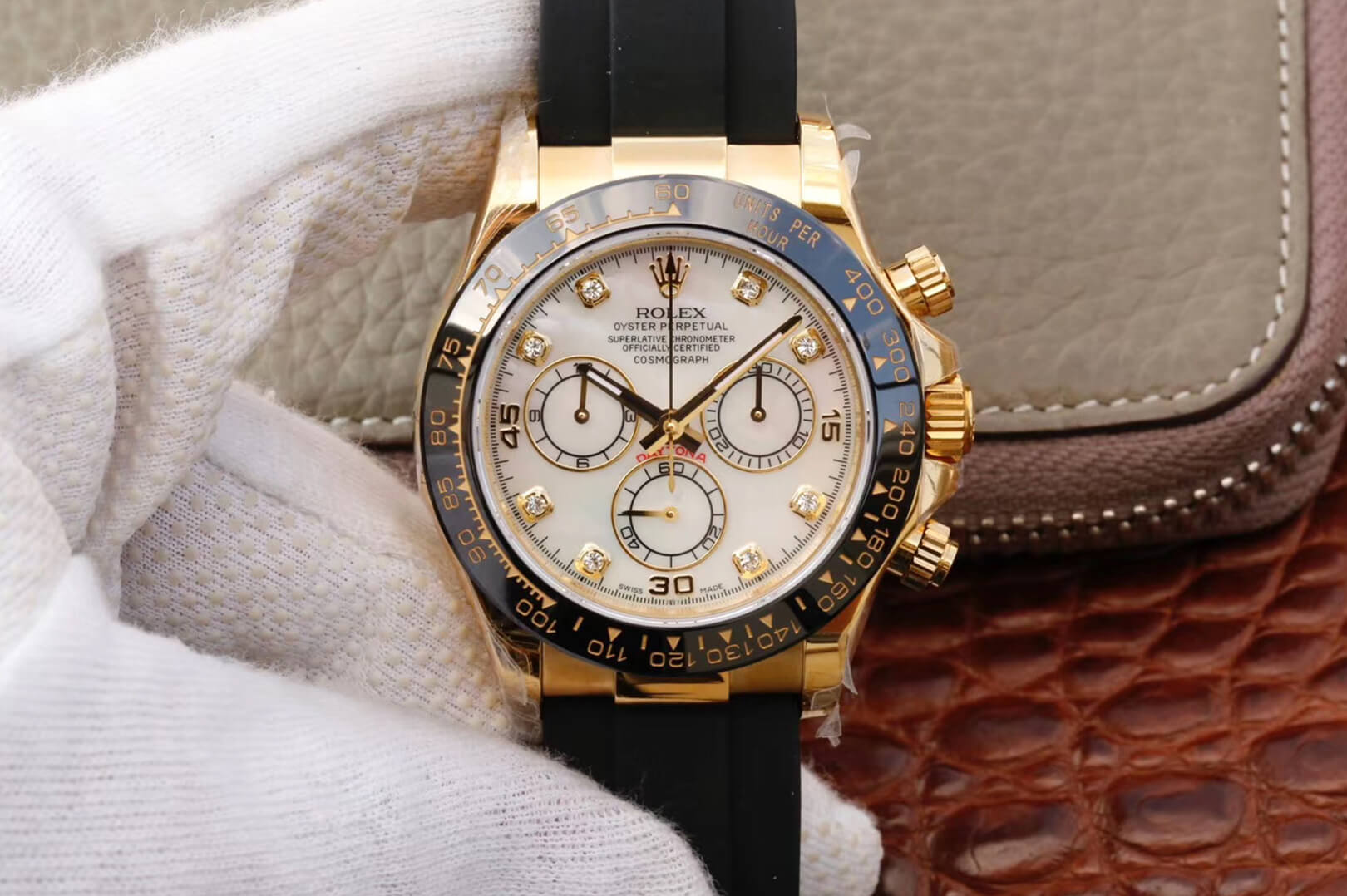 0-195 Replica Rolex Daytona Cosmograph M116518ln-0037 JH Factory Rubber Strap - Image 1