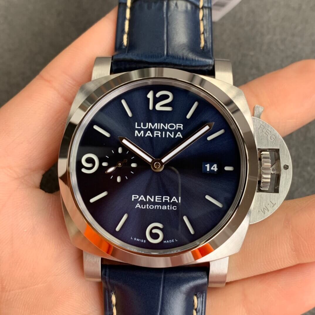 0-2-1 Replica Panerai Luminor PAM01313 VS Factory Blue Strap - Image 1