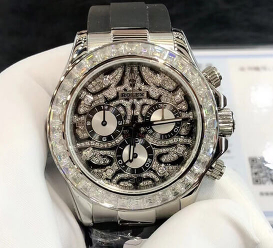 0-25-9 Replica Rolex Cosmograph Daytona 116588 Noob Factory Black Diamond Dial - Image 1