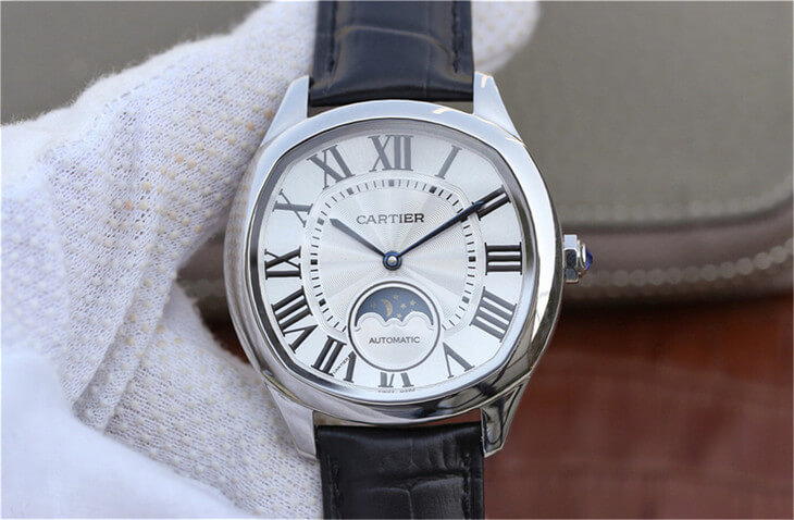 0-258 Replica Drive De Cartier Moonphase WSNM0008 Black Strap - Image 1