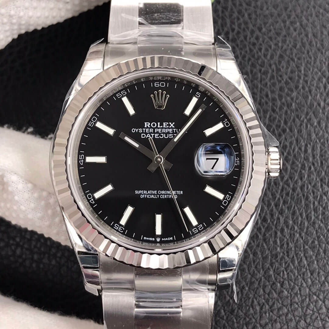 0-33-12 Replica Rolex Datejust M126334-0017 VS Factory Black Dial - Image 1
