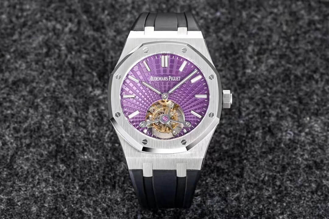 0-339-1 Replica Audemars Piguet Royal Oak Tourbillon R8 Factory Purple Dial - Image 1