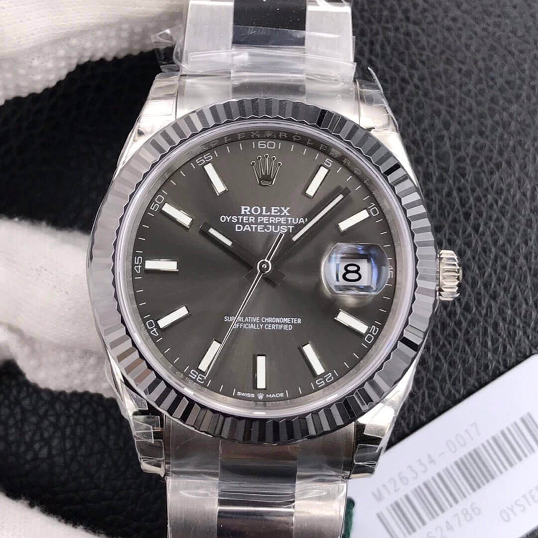 0-36-12 Replica Rolex Datejust M126334-0013 VS Factory Grey Dial - Image 1