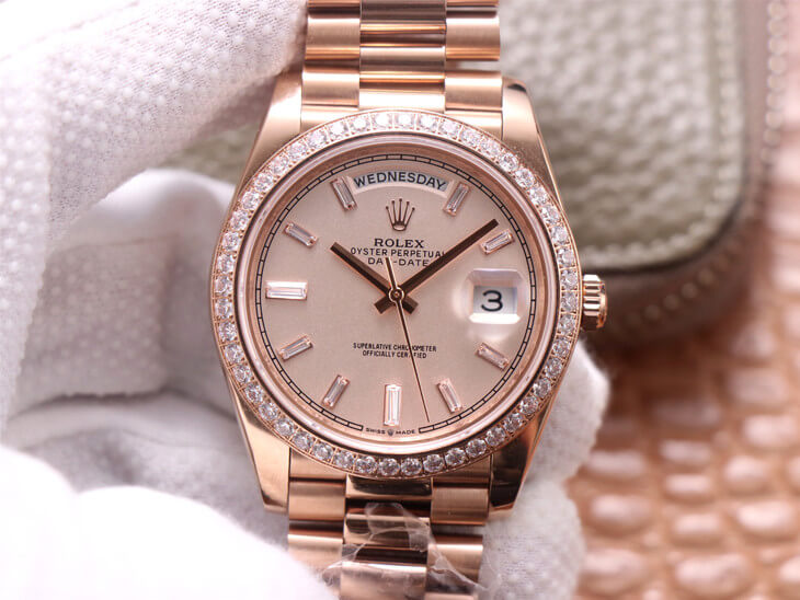 0-364 Replica Rolex Day Date M228345RBR-0007 EW Factory Diamond-Set Bezel - Image 1
