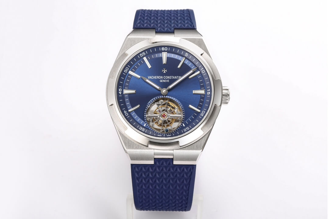 0-378-1 Replica Vacheron Constantin Overseas Tourbillon 6000V/110A-B544 BBR Factory Blue Rubber Strap - Image 1
