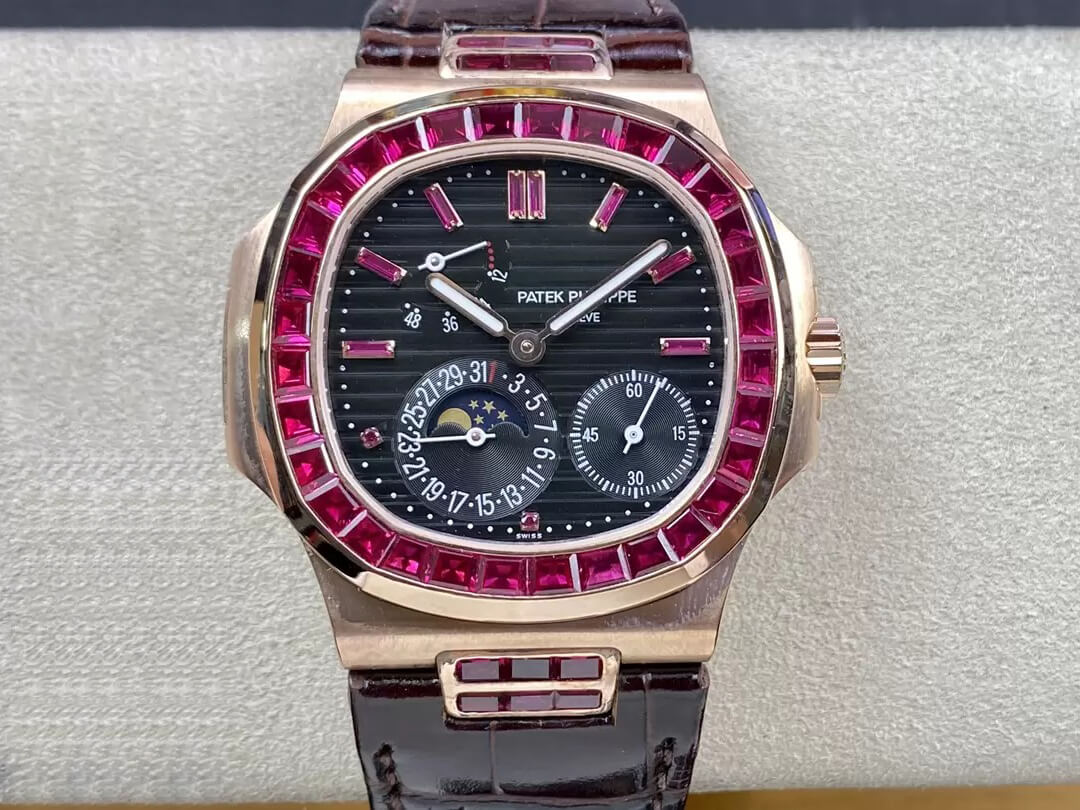 0-45-9 Replica Patek Philippe Nautilus 5724 GR Factory Leather Strap - Image 1