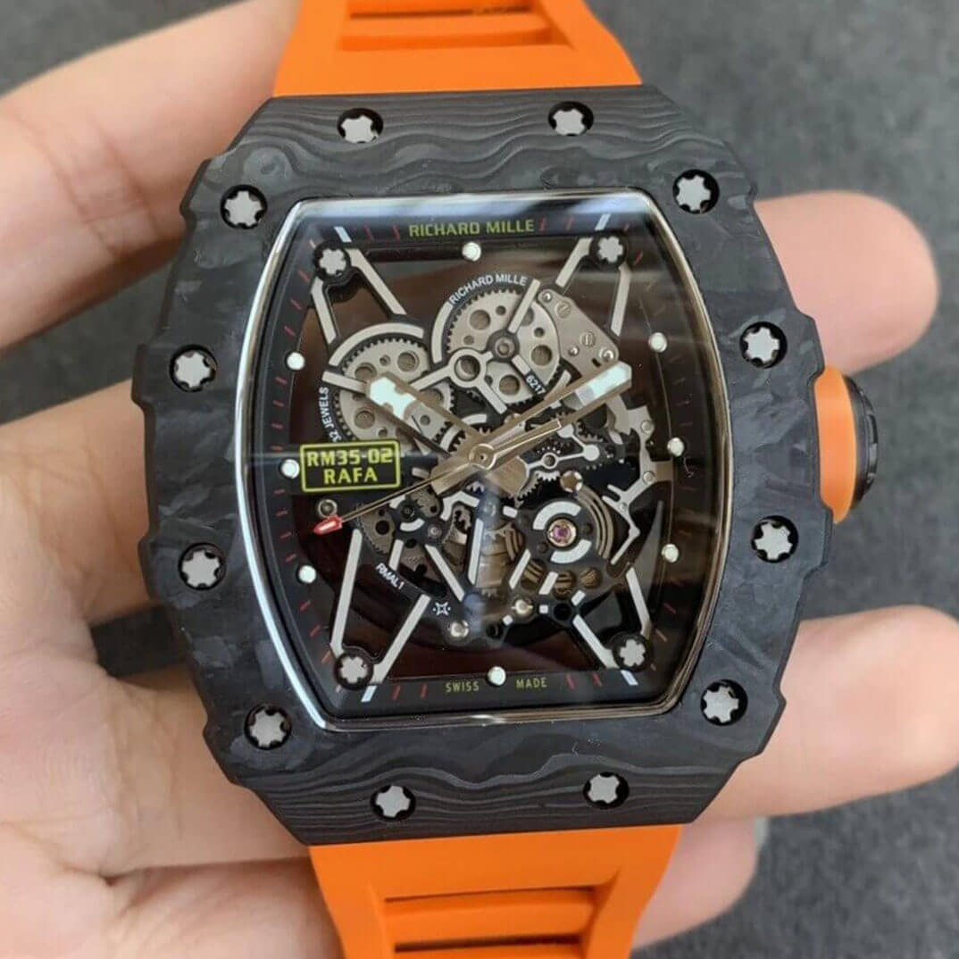 0-469 Replica Richard Mille RM35-02 KV Factory Orange Rubber Strap - Image 1