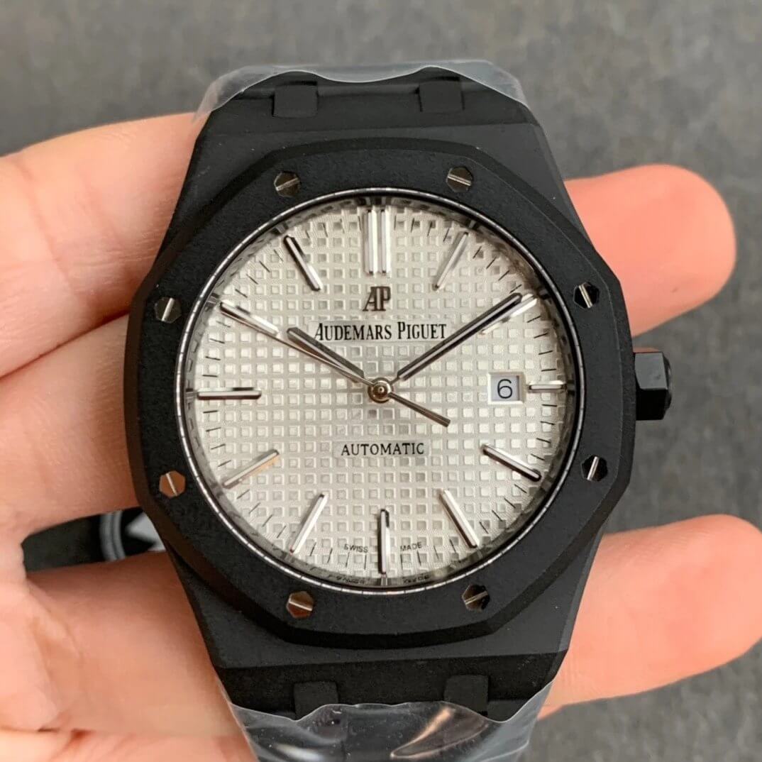 0-511-1 Replica Audemars Piguet Royal Oak 15400 DLC Version ZF Factory Black Case - Image 1