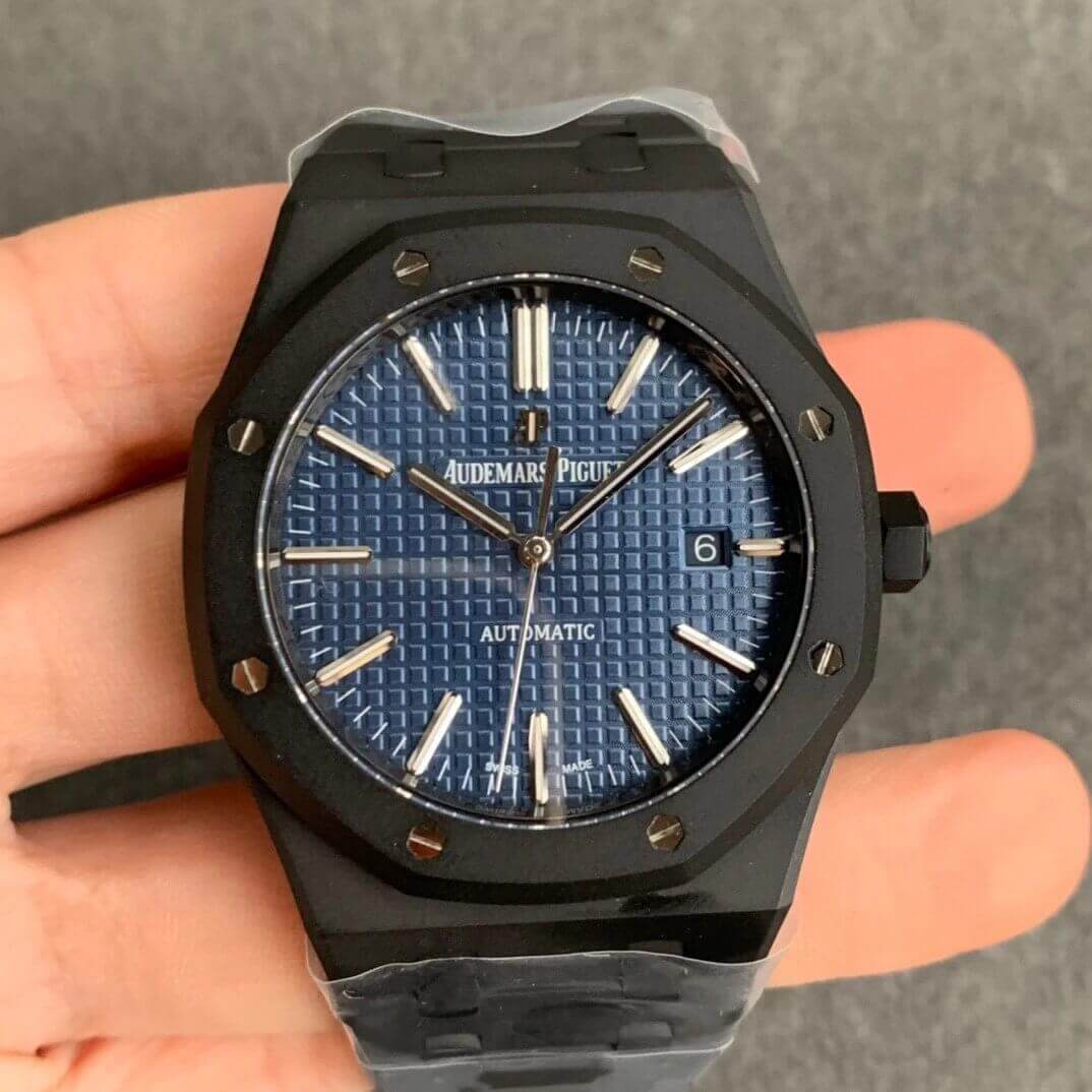 0-514-1 Replica Audemars Piguet Royal Oak 15400 DLC Version ZF Factory Blue Dial - Image 1
