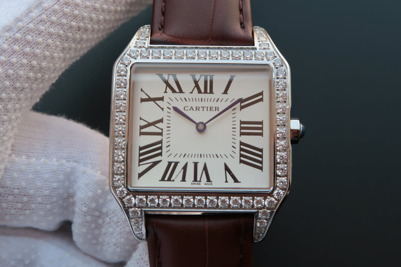 0-54-8 Replica Cartier Santos WH100651 V6 Factory Brown Strap - Image 1