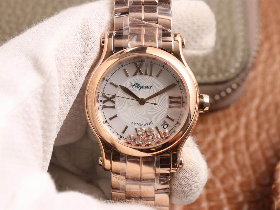 0-56-1 Replica Chopard Happy Sport 274808-5002 YF Factory Rose Gold Case - Image 1