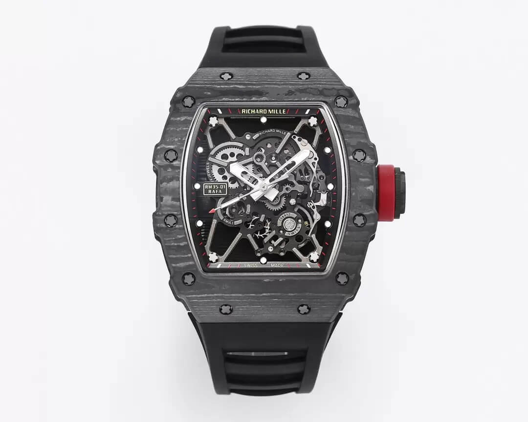 0-61-3 Replica Richard Mille RM35-01 BBR Factory Skeleton Dial Black Strap - Image 1