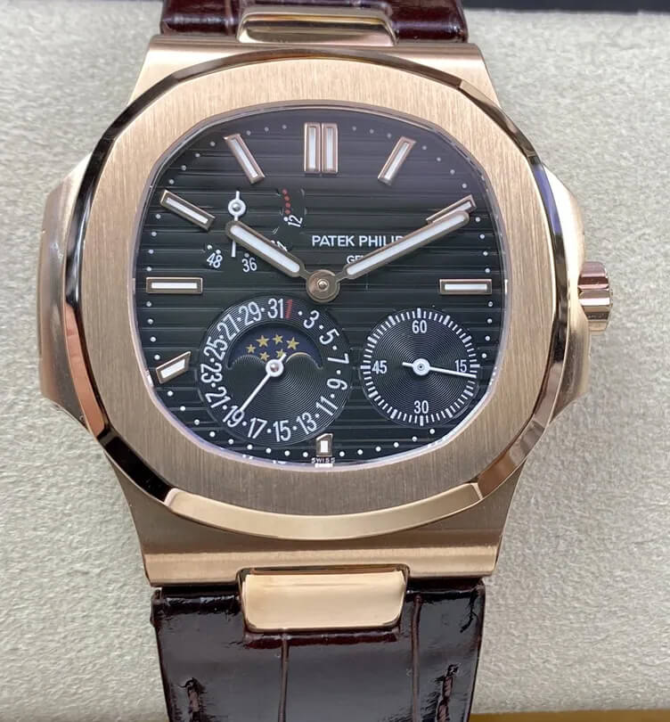 0-7-7 Replica Patek Philippe Nautilus 5712 GR Factory Leather Strap - Image 1
