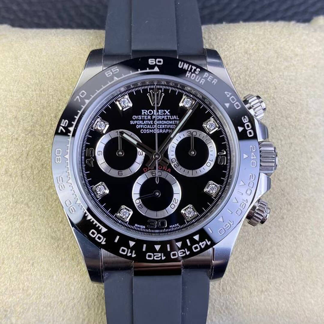 0-75-5 Replica Rolex Cosmograph Daytona M116519LN-0025 Clean Factory Black Rubber Strap - Image 1