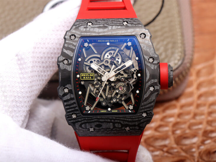 0-93-3 Replica Richard Mille RM35-02 ZF Factory Red Rubber Strap - Image 1