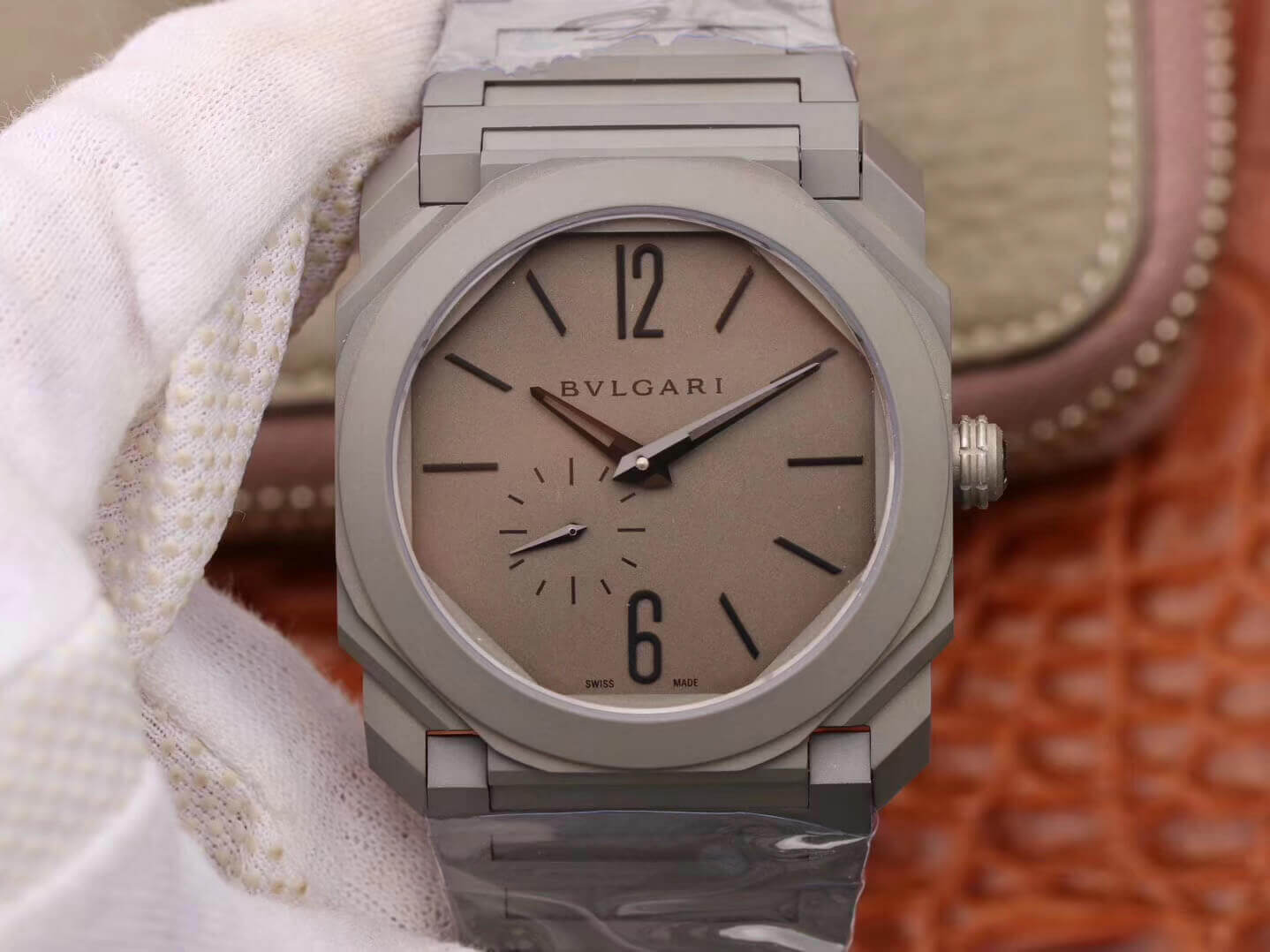 1-11 Replica Bvlgari Octo Finissimo 102713 BV Factory Brown Dial - Image 1