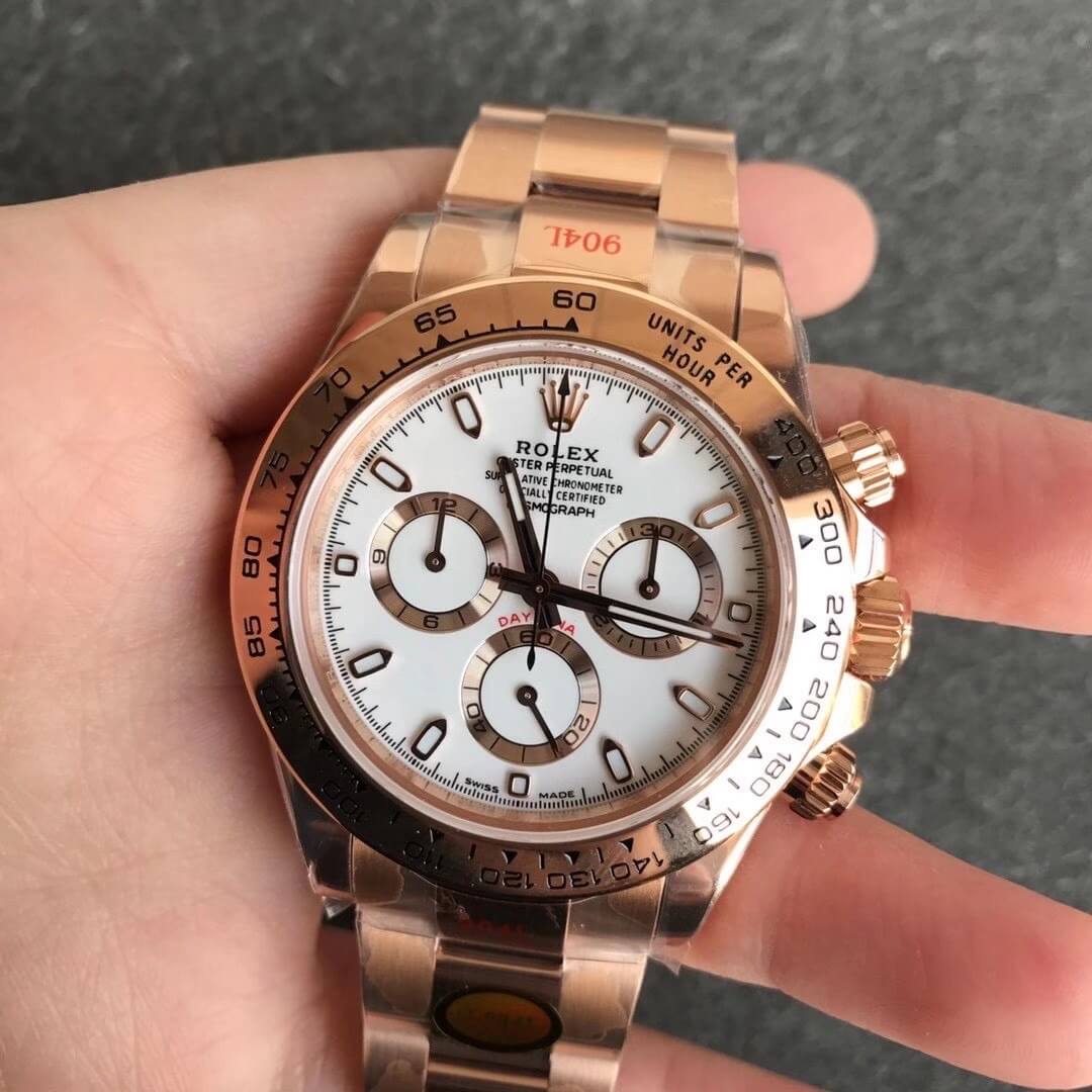 1-5-1 Replica Rolex Daytona m116505-0010 Noob Factory Rose Gold White Dial - Image 1