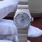Replica Omega Constellation Double Eagle Lady Blue Mother-Of-Pearl Dial 27MM 3S Factory
