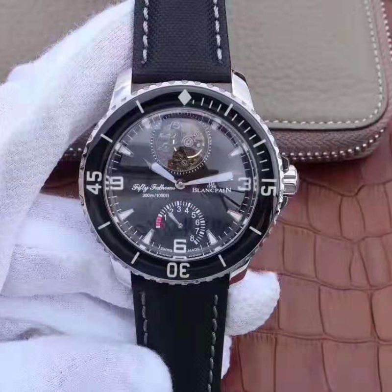20181029092149490909 Replica Blancpain Fifty Fathoms Tourbillon 8 Days 5025-1530-52A Black Dial - Image 1