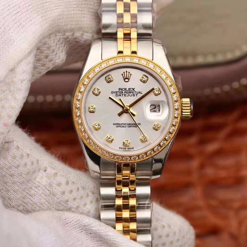 20181031151605580511 Replica Rolex Lady Datejust 18K Yellow Gold 28MM Silver Dial - Image 1