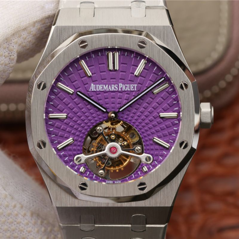 20181206100551633207 Replica Audemars Piguet Royal Oak Tourbillon 26522ST.OO.1220ST.01 R8 Factory Purple Dial - Image 1