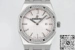 Replica Audemars Piguet Royal Oak Quartz 33MM 67651ST.ZZ.1261ST.01 ZF Factory White Dial Diamond Bezel - Image 3