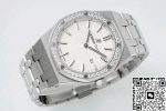 Replica Audemars Piguet Royal Oak Quartz 33MM 67651ST.ZZ.1261ST.01 ZF Factory White Dial Diamond Bezel - Image 5