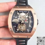 Replica Richard Mille RM001 Rose Gold Tourbillon JB Factory Black Dial - Image 2