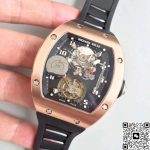 Replica Richard Mille RM001 Rose Gold Tourbillon JB Factory Black Dial - Image 4