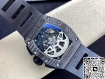 Replica Richard Mille RM011 KV Factory Black Rubber Strap - Image 8