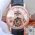 Replica Franck Muller Round Color Dreams Tourbillon 18K Rose Gold Diamond Dial - Image 2