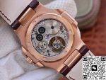 Replica Patek Philippe Nautilus Jumbo 5711 Rose Gold Tourbillon 2018 R8 Factory White Dial - Image 8
